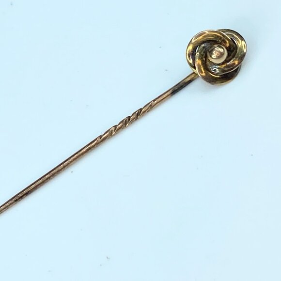 Jewelry | Antique 1k Yellow Gold Floraform Hat Stick Pin 2